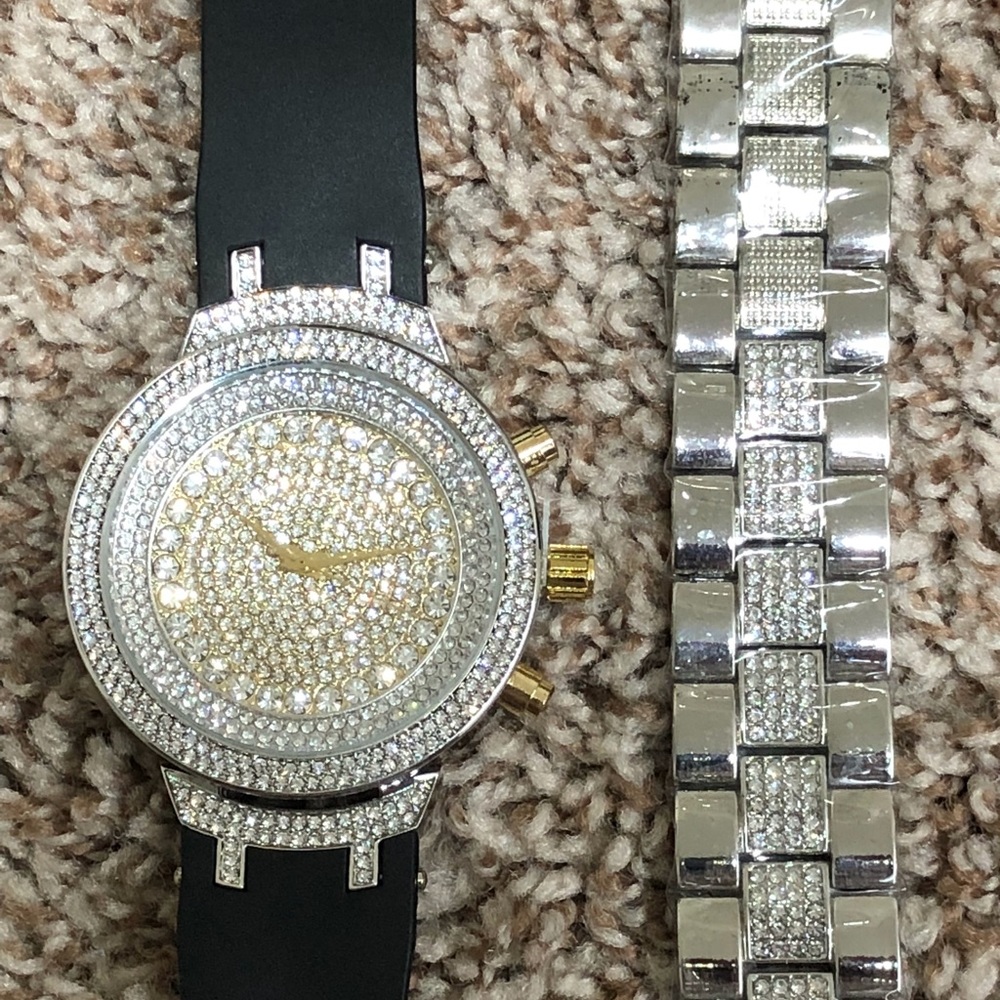 NWOT Diamond Watch with FREE Bracelet